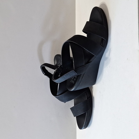 Naturalizer (NEW) Black Palmer Wedge Comfort Strappy Platform Sandal Size 9.5 - Picture 9 of 14